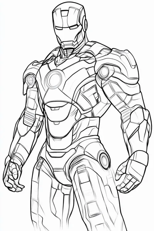 16 Tranh bé tập tô Iron Man gồng lực kích hoạt repulsor.