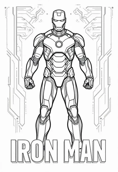 21 Tô màu vui Iron Man với tia repulsor xanh dương mạnh mẽ.