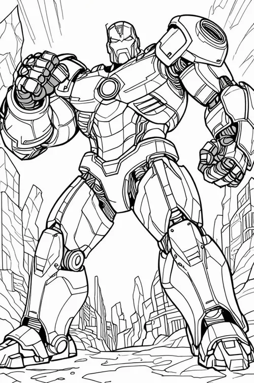 7 Tờ giấy tô màu Iron Man ngực phát sáng xanh dương cho trẻ 4 tuổi.