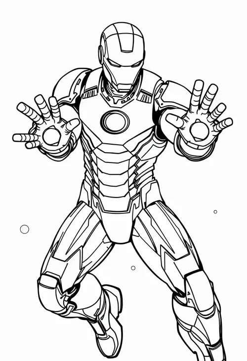 25 Trang học tô màu Iron Man cận cảnh phần mặt nạ vàng.