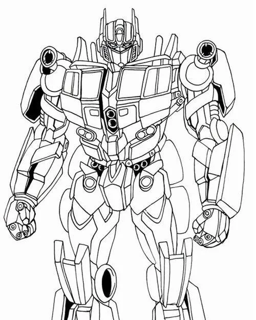 Trang tô màu chiến binh máy móc nhiều chi tiết ghép nối