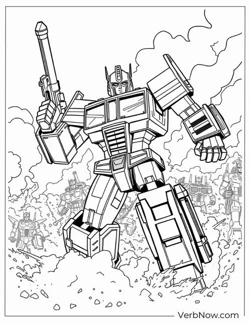 Tô màu sáng tạo robot biến hình đẹp cho bé 5 tuổi