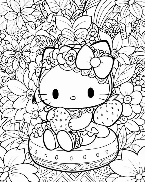 41 Tờ giấy tô màu Sanrio nhiều chi tiết tròn giúp bé rèn tay.