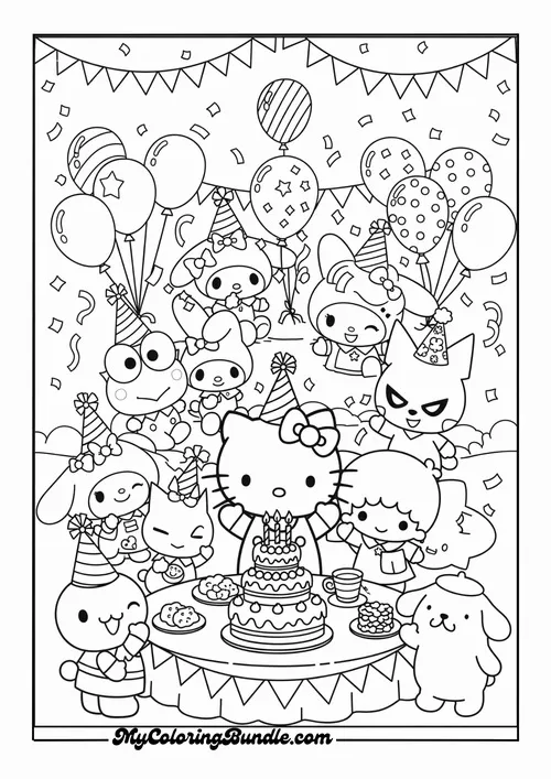 45 Hoạt động tô màu Sanrio bé sẽ tập phân biệt màu pastel.