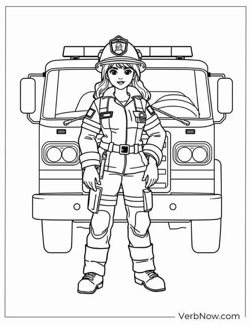 Hình tô màu xe chữa cháy chở nước, bé tập tô rất thích