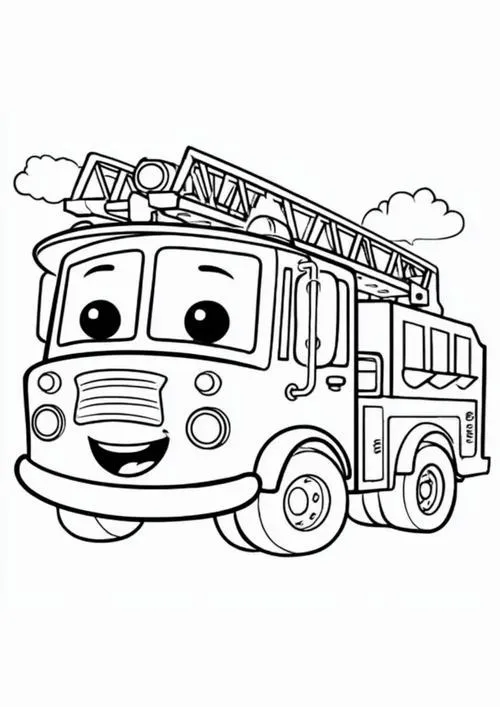 Cách tô xe cứu hỏa cabin xe to rõ