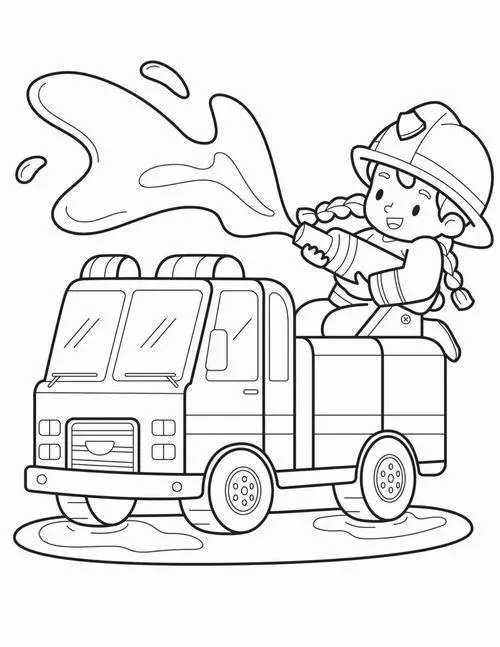 Hoạt động tô màu xe cứu hỏa cùng bút sáp cho trẻ 4 tuổi