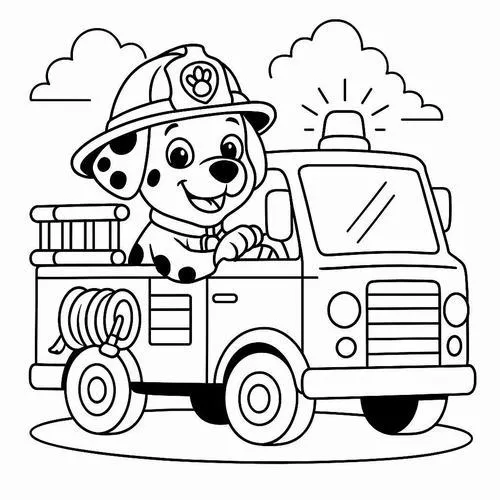 Trẻ học tô màu xe cứu hỏa thành phố cho trẻ 6 tuổi