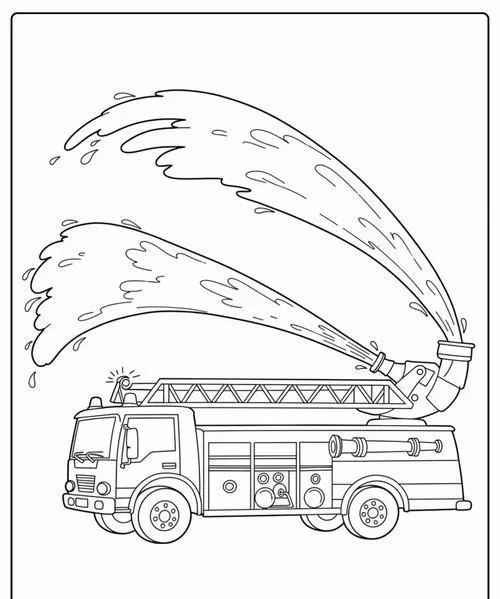 Tô màu vui xe cứu hỏa màu đỏ nổi bật