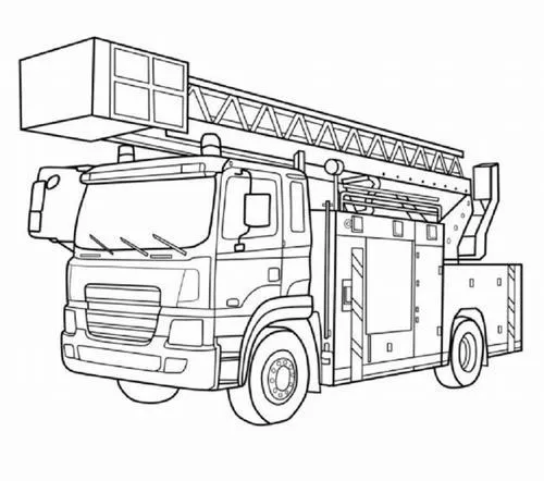 Bức tranh tô xe cứu hỏa với mũ bảo hộ