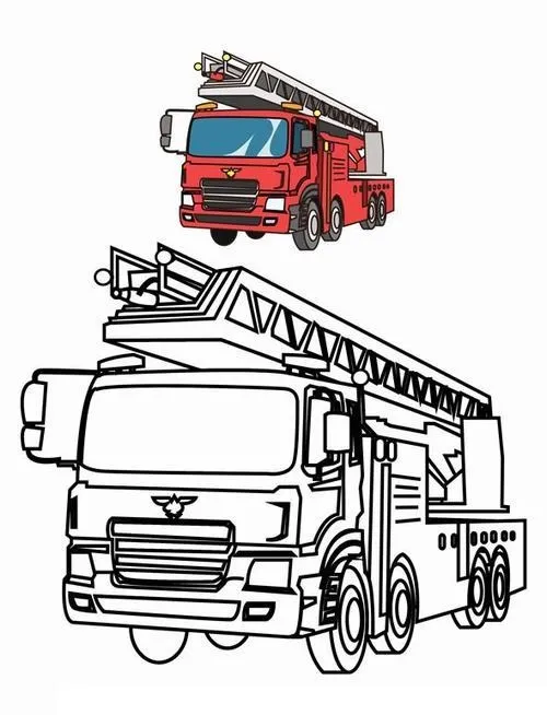 Tô màu xe cứu hỏa cùng bé vui học mà không cần màn hình