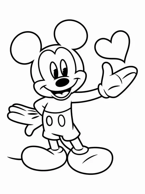 Hình vẽ tranh tô màu Mickey khiến bé cảm thấy thích thú