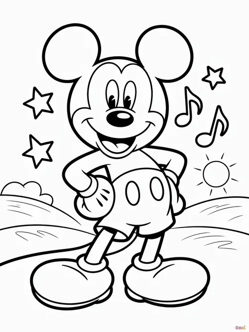 Bộ tranh Mickey dễ thương cho bé tô màu thỏa thích tại nhà