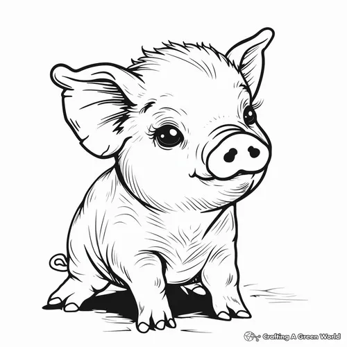 36 Tờ giấy tô màu heo nhỏ đội nơ làm bé phấn khích