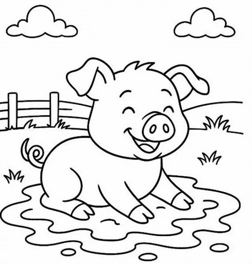 38 Bé tập tô màu heo con má phúng phính nhìn cưng xỉu