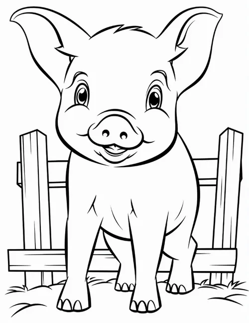 32 Tranh tô màu heo đất mặt tròn nhìn đáng yêu lắm luôn