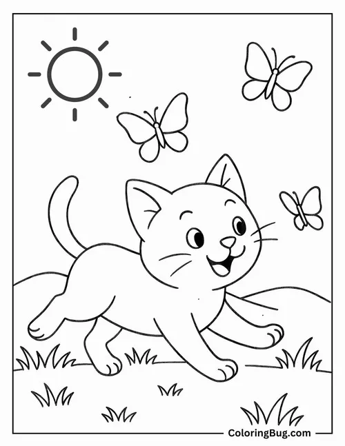 26 Tờ giấy tô màu kitty chibi đơn giản nét tròn mềm mại