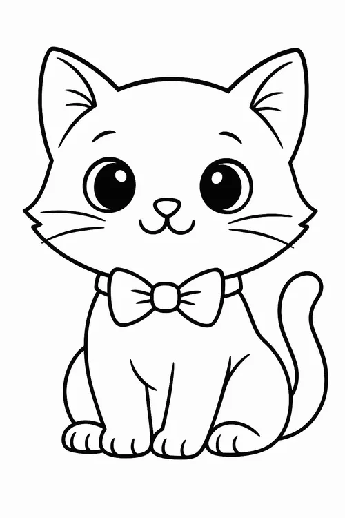 24 Hình vẽ tranh tô màu kitty tròn xoe cute cho bé 5 tuổi