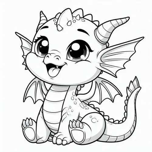 48 Bé tập tô màu long thần đội mũ ngộ nghĩnh