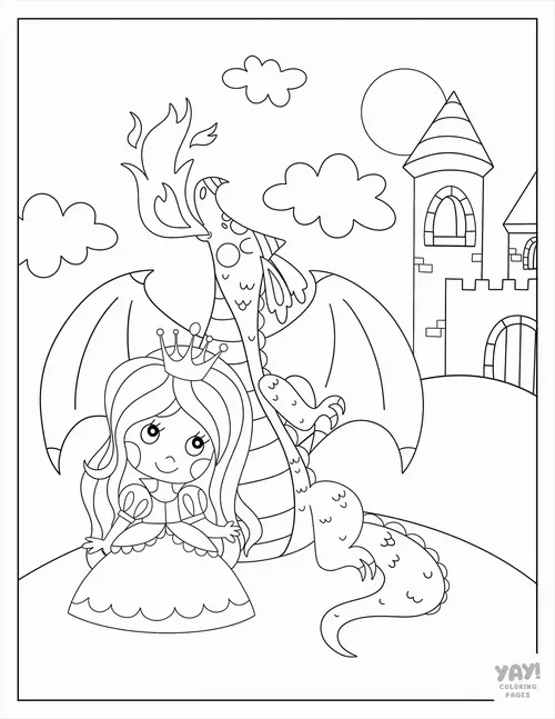 47 Bé tập tô màu rồng có sừng cong đẹp