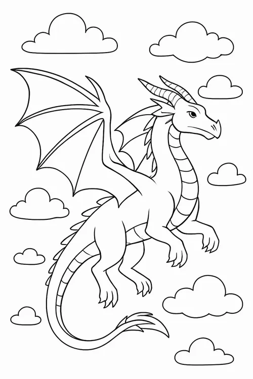 45 Hình vẽ tranh tô màu rồng vảy bạc lấp lánh