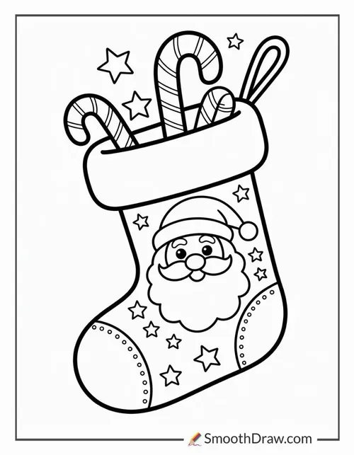 46 Tranh tô màu ông Noel cầm bánh quy bé nướng tặng thật vui