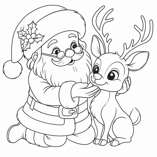 35 Tô màu vui chiếc mũ đỏ của ông Noel nổi bật giữa đêm tuyết