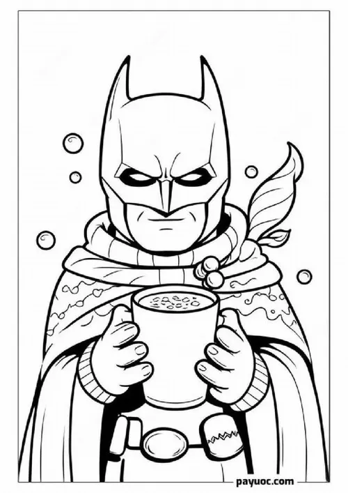 12 Mẫu tranh tô màu Batman giáp Nomex và cằm vuông mạnh mẽ cho bé 5 tuổi