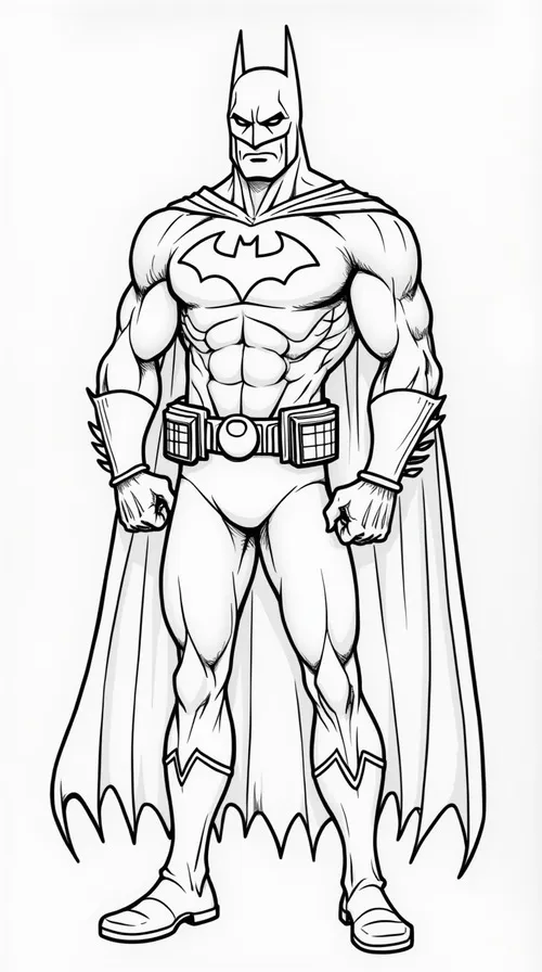 27 Tô màu vui Batman thân cao lớn và gương mặt nghiêm nghị