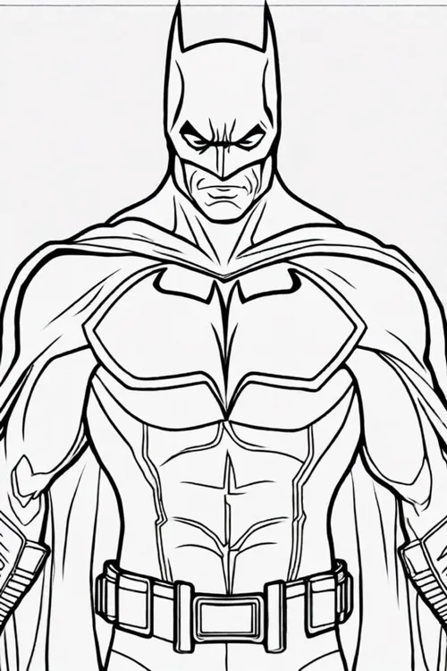 28 Tranh tô màu Bruce Wayne trong bộ suit dơi tối giản cho bé 5 tuổi