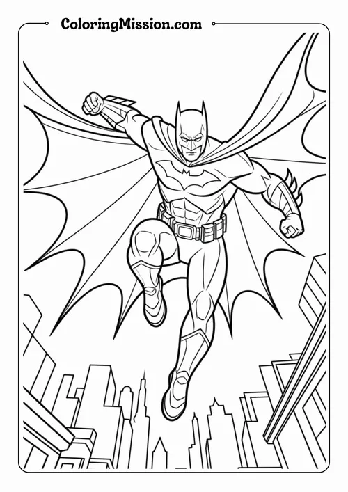30 Trang học tô màu Batman dáng chạy rượt tội phạm cute lắm
