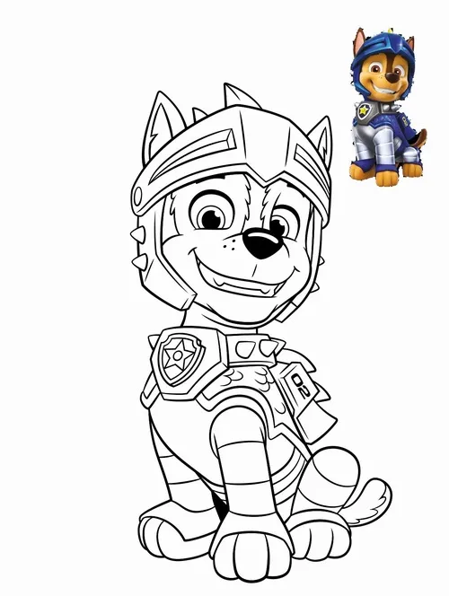 50 Tranh Bé Tập Tô Màu Chú Chó Cứu Hộ oai phong trong bộ đồng phục dễ thương