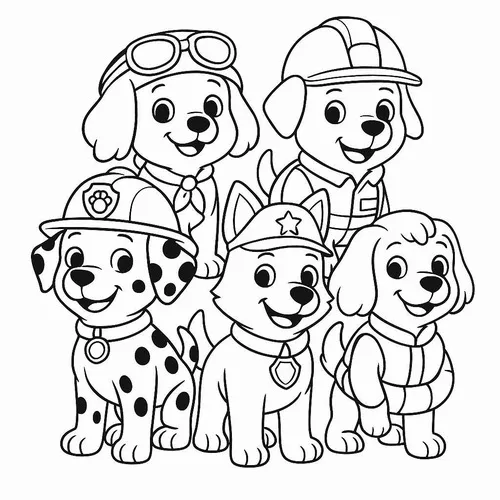 4 Tranh chó giải cứu Rubble vàng ruộm giúp bé tự tin phối màu độc đáo