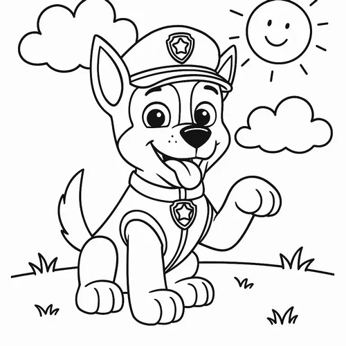 20 Bé tập tô màu cún cứu nạn trong cảnh thành phố náo nhiệt cho trẻ 6 tuổi.
