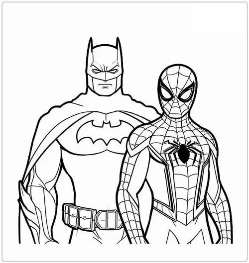 66 Tờ giấy tô màu Người Dơi và người nhện