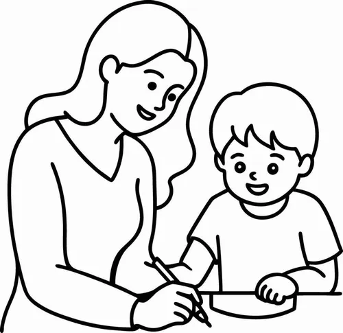 8 Bộ tô màu cô giáo mầm non cùng học sinh chăm ngoan