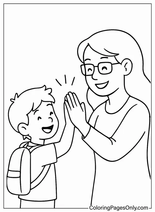 11 In hình tập tô cô giáo đón bé vào lớp mới cho trẻ 4 tuổi