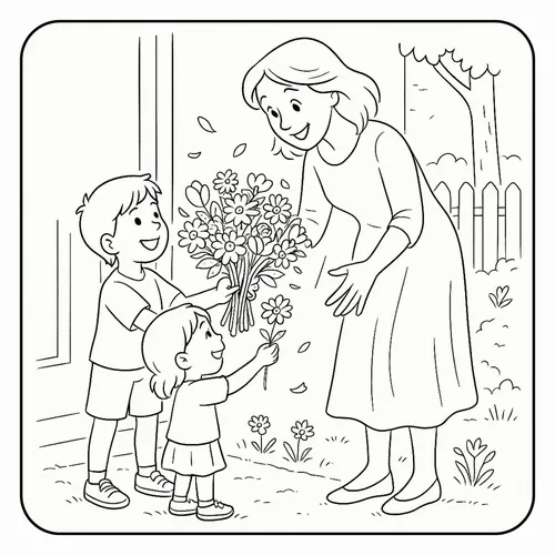 11 Tải tranh tập tô cô giáo bế bé trước sân trường cho trẻ 4 tuổi