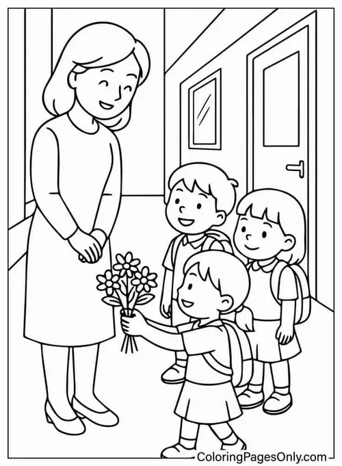 7 Hình tô màu cô giáo hướng dẫn vẽ giúp bé phát triển sáng tạo