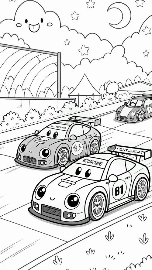 Bức tranh tô xe đua chuyên nghiệp vượt khúc cua đẹp