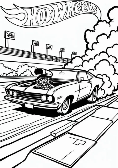 Mẫu tranh tô màu xe đua chuyên nghiệp cho trẻ 6 tuổi