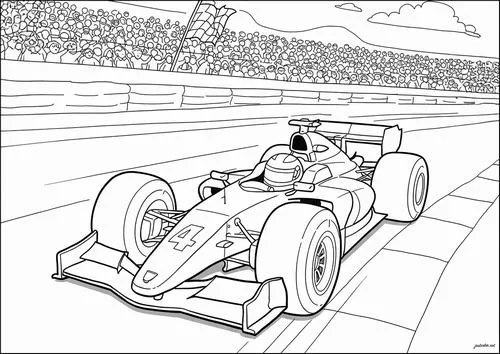 Tranh tô màu xe công thức 1 giúp bé rèn tập trung và khéo tay