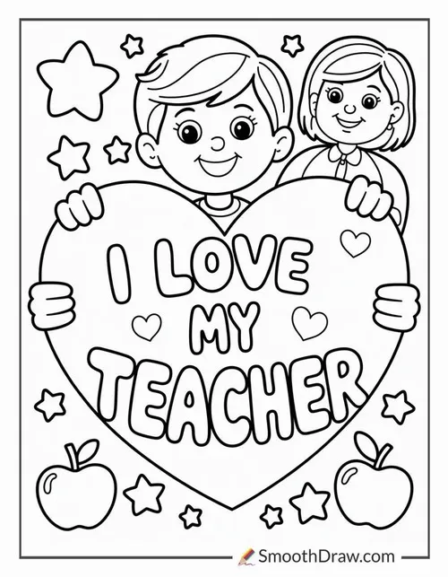 27 Tải tranh tập tô bé tặng thiệp có trái tim lớn nổi bật