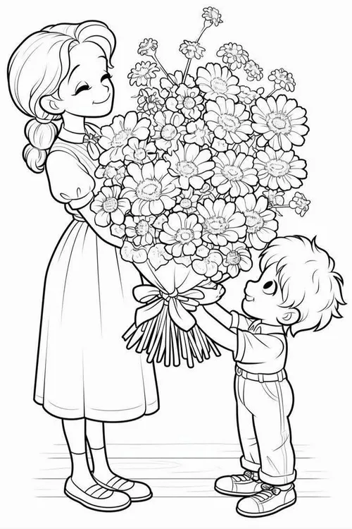 9 Tranh bé tặng hoa ngày 20/11 làm quà tri ân ý nghĩa cho cô giáo