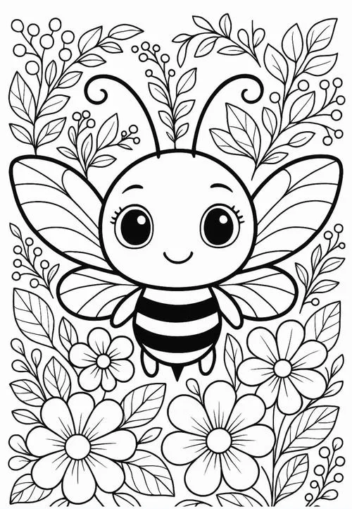 Bé vừa tô màu con ong vừa học về thiên nhiên gần gũi
