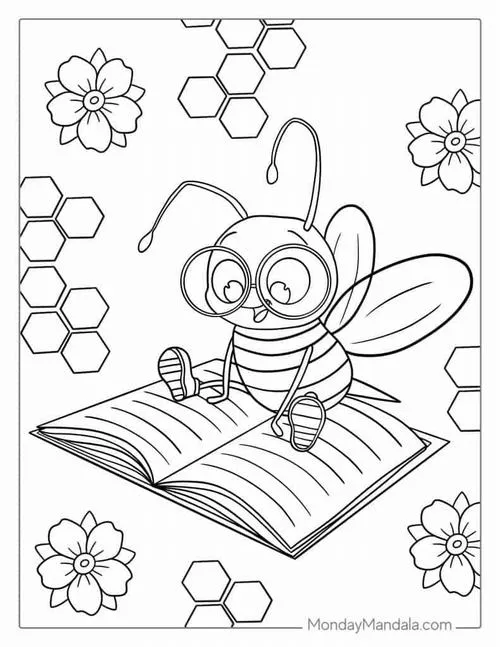 Tô màu vui con ong nhỏ bên giọt mật ngọt