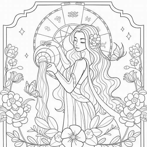 Tờ giấy tô màu anime 12 zodiac cho trẻ 4 tuổi