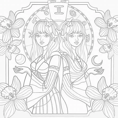 Cách tô anime vòng tròn hoàng đạo Song Tử theo màu tính cách