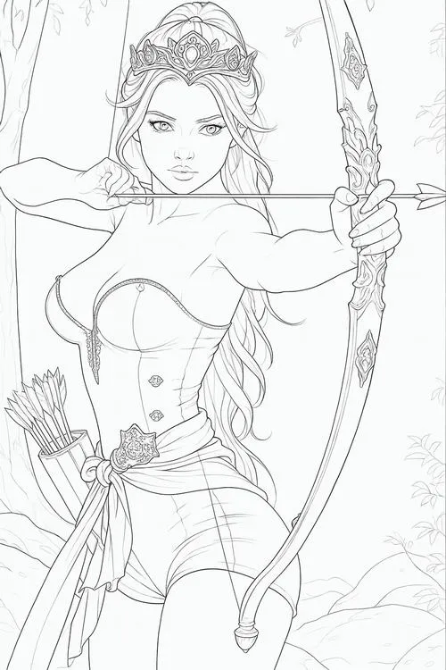 Tô màu anime cung Cung Thủ vừa học vừa chơi cho bé