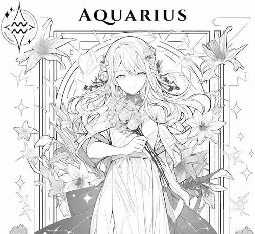 Bé tập tô anime 12 cung Bảo Bình phát triển sáng tạo tự nhiên